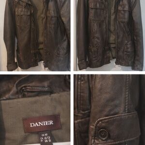 Danier Men's Dark Brown Leather Field Jacket